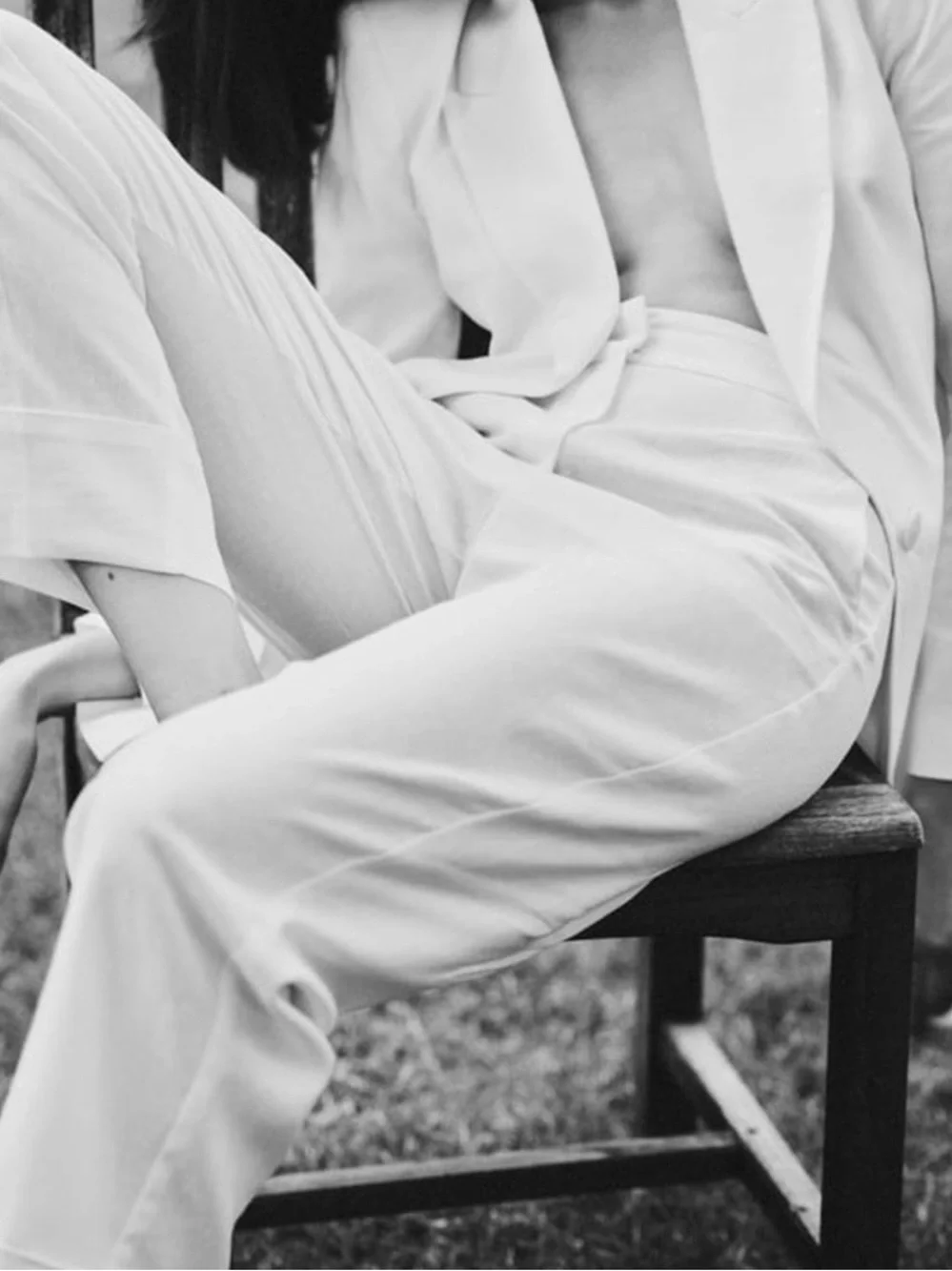 ZARA TURNED UP CUFF LINEN BLEND PANTS